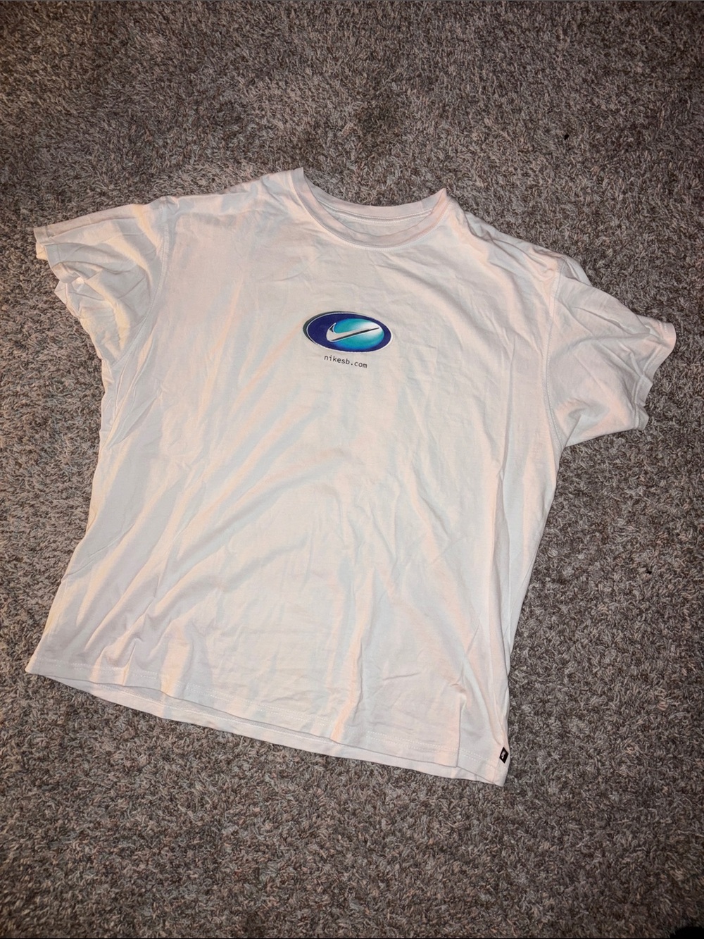Nike SB White SB Tee with Blue Graphic